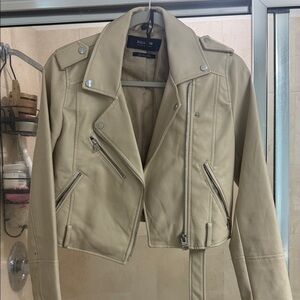 Pull&Bear Light Tan Women's Leather Jacket